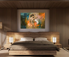 Expressive art piece In Her Own Power, capturing transformation and healing. Limited edition canvas print by Swedish artist Ingela Johansson.