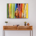 An expressive artwork by Ingela Johansson, "Into the Future" captures the feeling of transformation and change through vivid colors and movement.