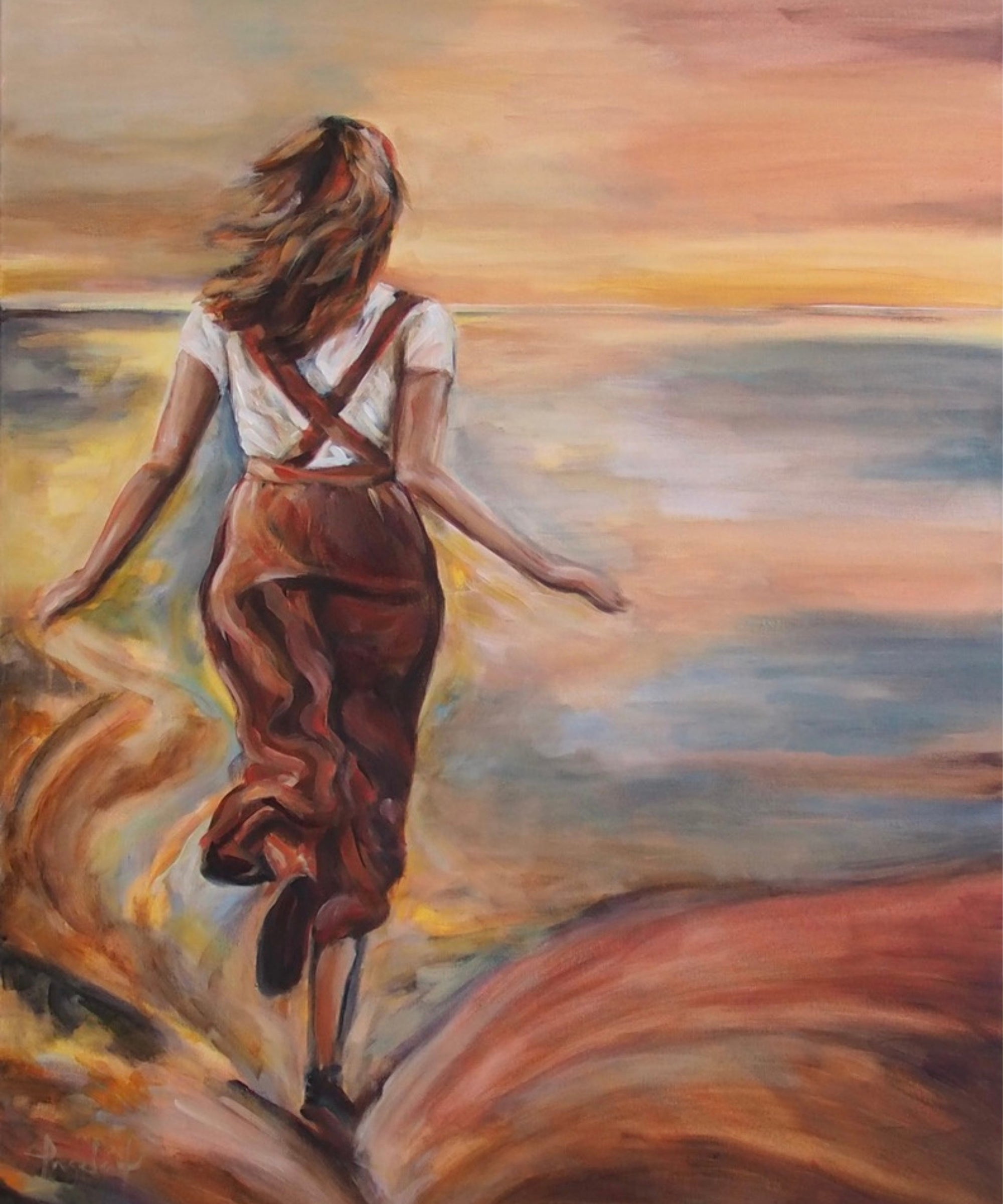 Daring to love again.
Go after an adventure.
Change career
Discover a dream
Taking the first step. Leap of light painting by Ingela Johansson