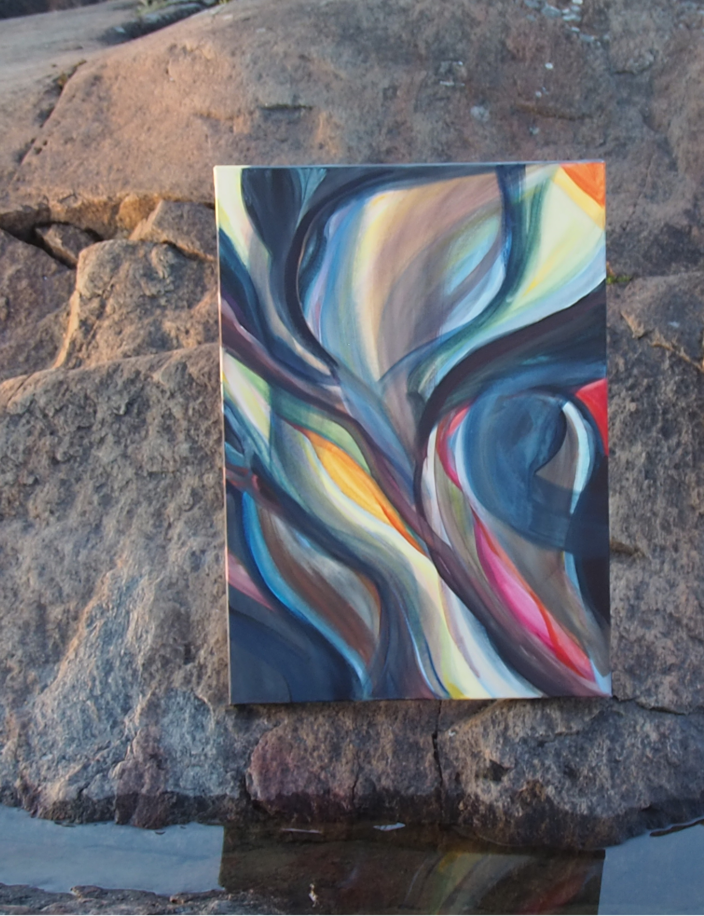 The cliffs that inspired the painting Light Finds it's way and the painting is on th e cliffs