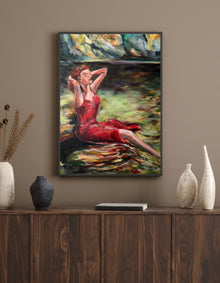 The Living Current fine art print on paper in interior – Red Collection