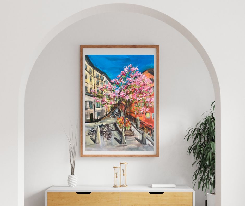 Magnolia and Tulips fine art print by Ingela Johansson