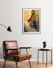 Moving On mixed media artwork by Ingela Johansson in an interior
