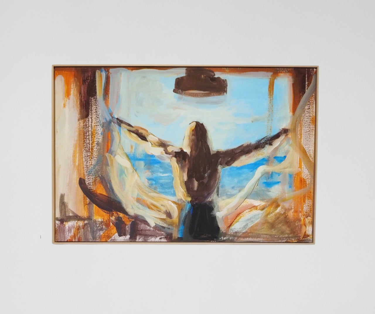 Limited edition canvas print "Open" by Ingela Johansson, capturing the powerful moment of opening up to new ideas and leaving the past behind.