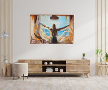 "Open" – An evocative painting by Ingela Johansson, about the liberation found in opening up to new life and love, while letting go of the old to make space for the new.