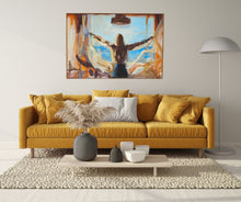 "Open" – A transformative painting by Ingela Johansson, symbolizing the courage to embrace new possibilities and let go of what no longer serves you.