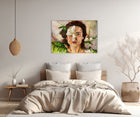 "Orchid Woman" – A canvas print by Ingela Johansson, blending delicate beauty and fierce resilience, symbolizing the strength of remaining vulnerable.