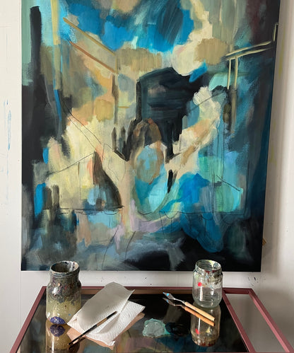 Art process of painting "I am wild possibility" artwork by Ingela Johansson