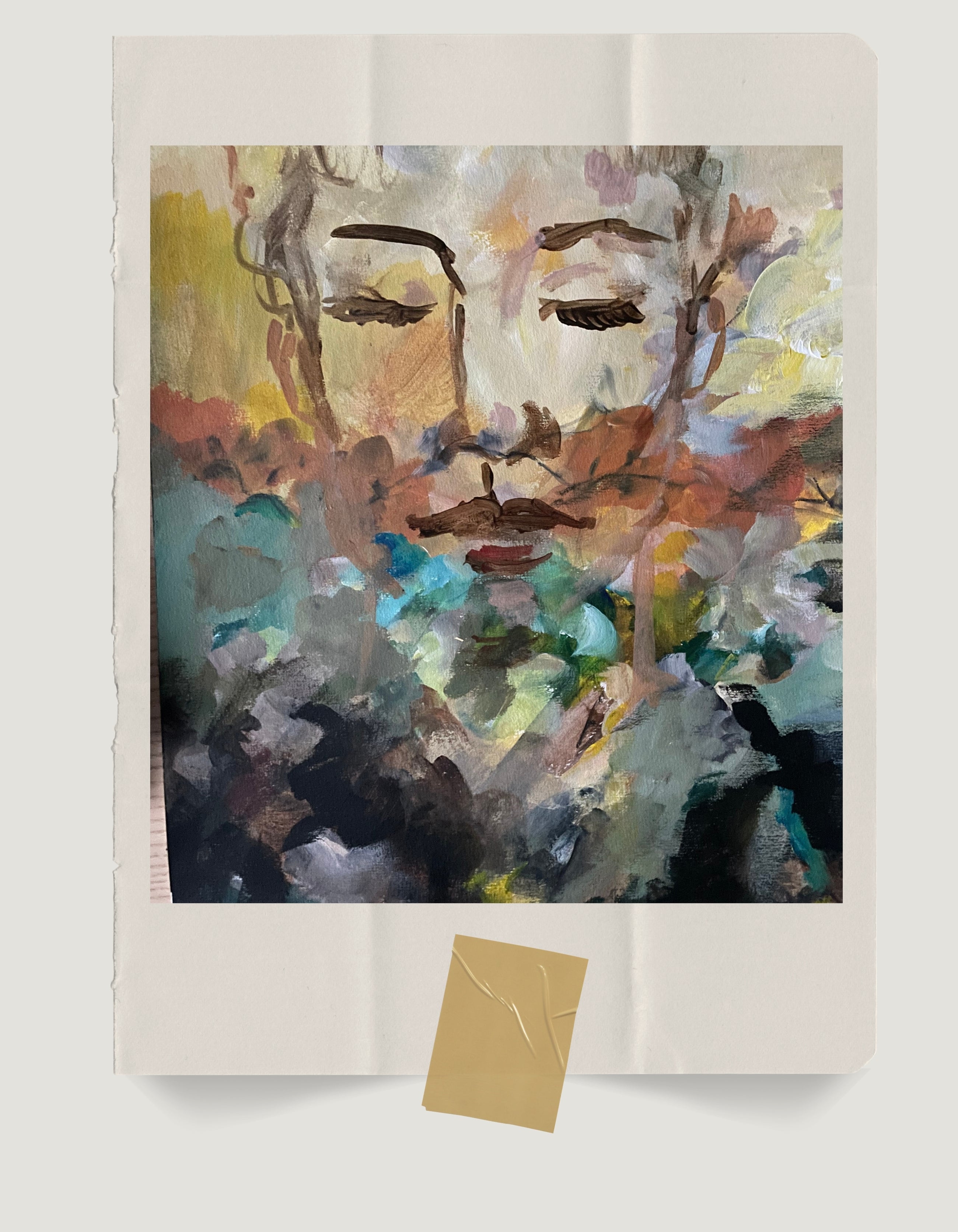 Painting process from the studio of In My Mind by painter Ingela Johansson in Sweden