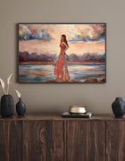 Sovereign in Red fine art print on paper, styled in interior, RED Collection by Ingela Johansson