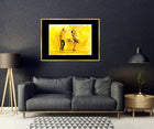 Framed Fine Art Print with Black Passepartout: "Spin me round" framed with a sleek black passepartout, creating a striking contrast to the colorful design.