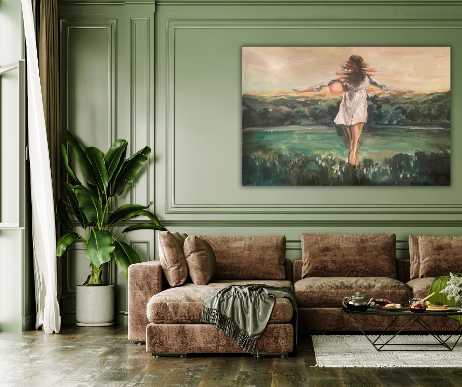 "Springlight" – A joyful, nature-inspired artwork by Ingela Johansson, painted in the forest during spring’s early days, designed to bring light, harmony, and emotion to your space.