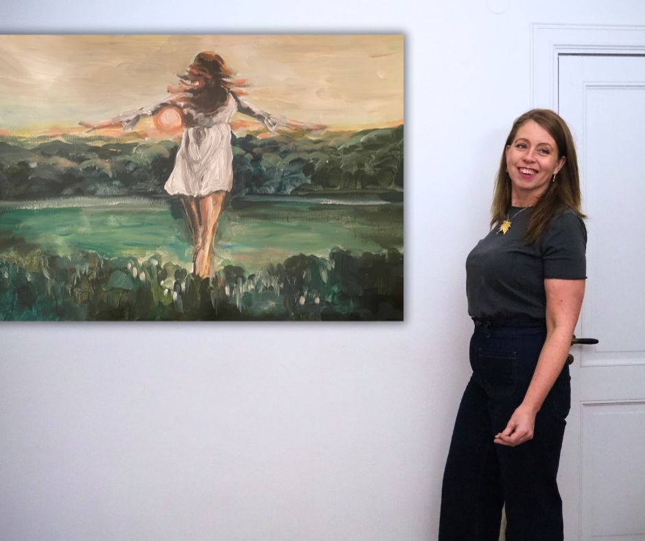 A limited edition canvas print of "Springlight", an acrylic painting by Ingela Johansson, where nature’s colors are used to evoke harmony, joy, and renewal.