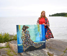 Storm painting with Swedish artist Ingela Johansson at the painting location 