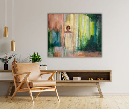 Summer evening tavla av konstnär Ingela Johansson, 100 x 120 cm, akryl på canvas