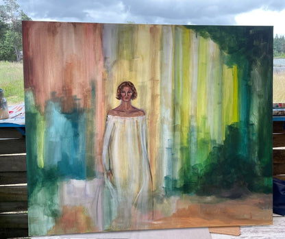 Original artwork in acrylic on a depp edge canvas 100x120 cm by Nordic artist Ingela Johansson