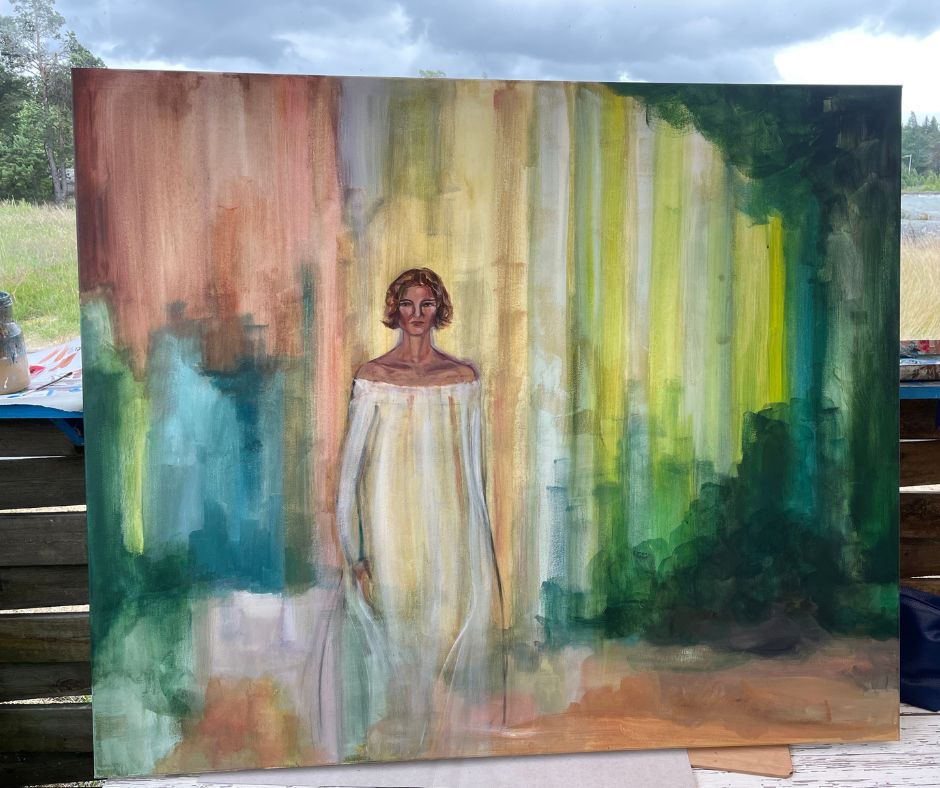 Original artwork in acrylic on a depp edge canvas 100x120 cm by Nordic artist Ingela Johansson