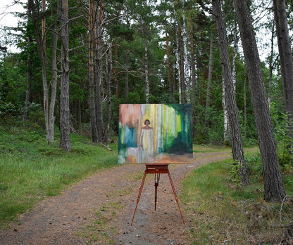 Summer evening was painted plein air during midsummer week in Sweden by artist Ingela Johansson