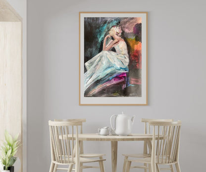 Thinker fineartprint by Ingela Johansson in a Nordic interior