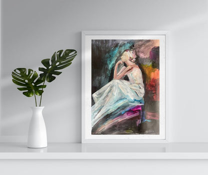 Thinker available as a fineart print by Swedish artist Ingela Johansson