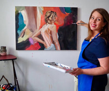 "Turn Around" – A canvas print by Ingela Johansson, where a woman’s turning glance becomes a moment of transformation and new possibilities.