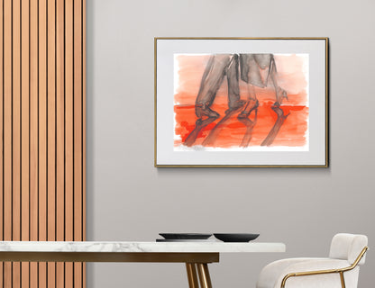 A framed dine art print of "Two hearts one step" from the emotion of dance collection