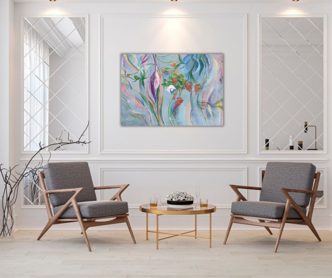 Whisper of Spring canvas print in interior Swedish art by Ingela Johansson