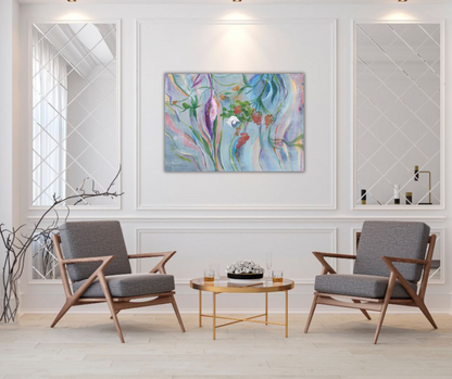 Whisper of Spring canvas print in interior Swedish art by Ingela Johansson