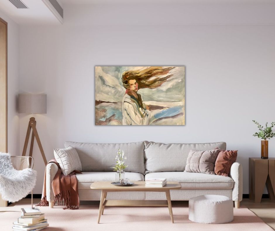 Wind woman canvas print