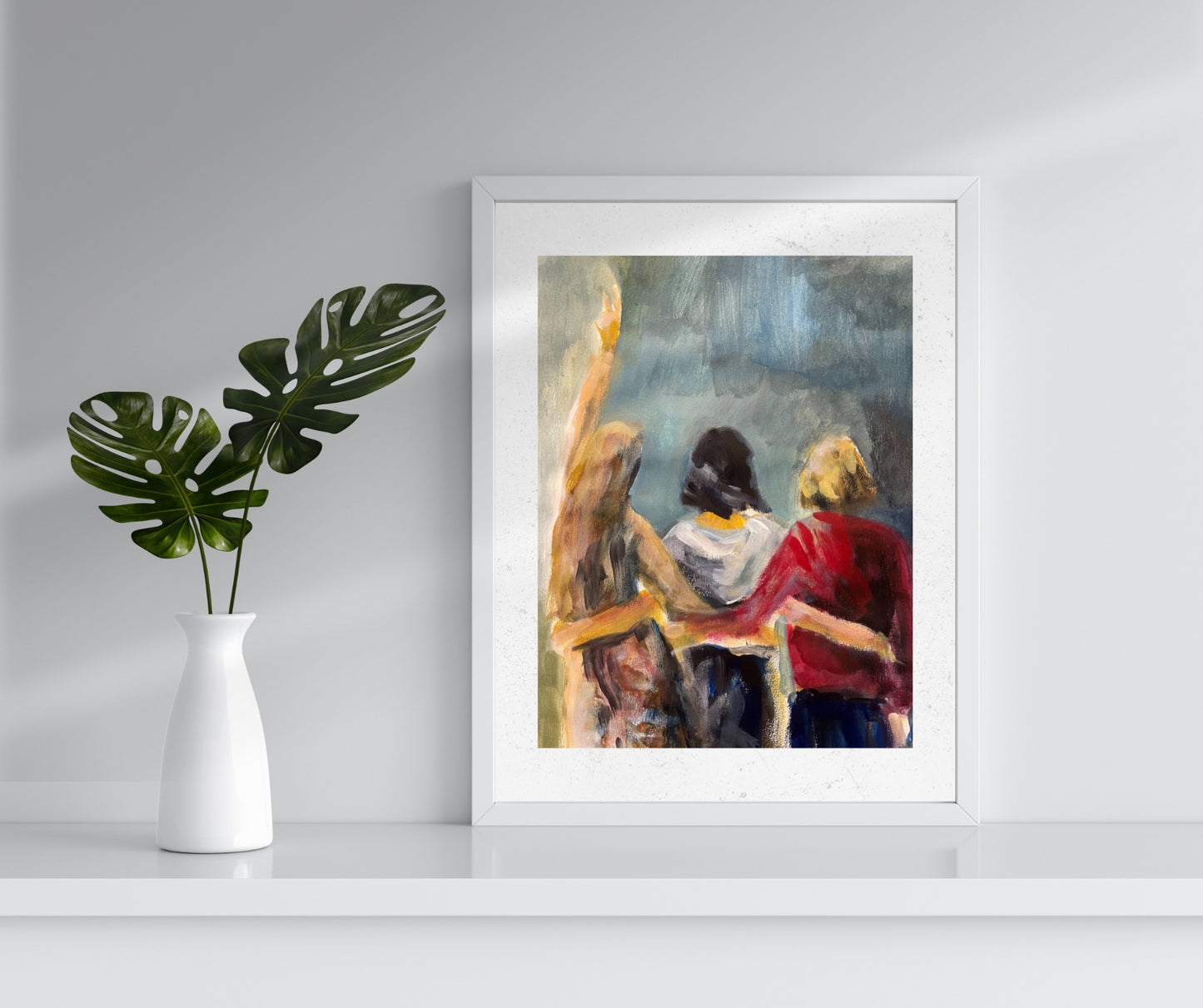 "Women, life and freedom" fine art print in white frame by Ingela Johansson