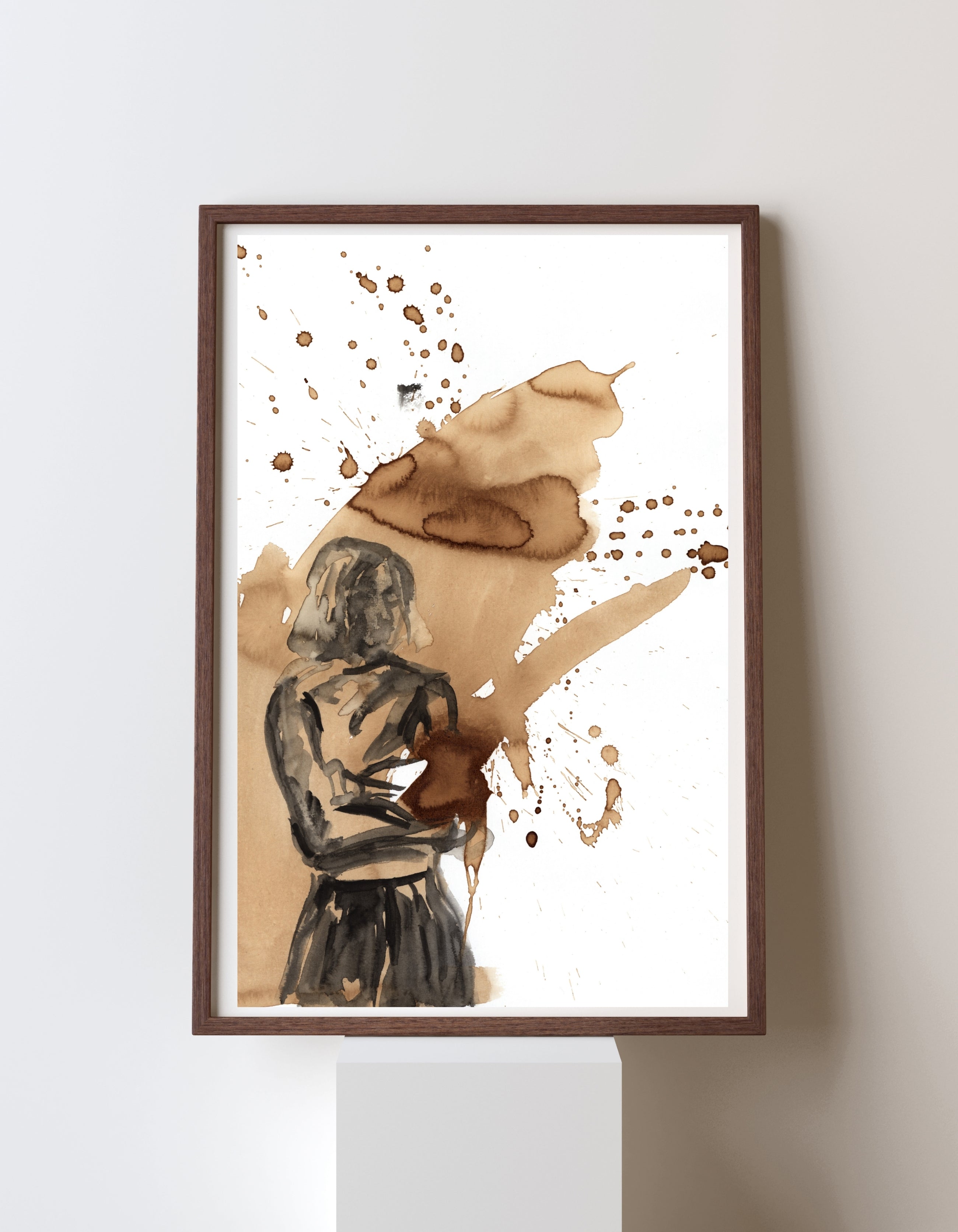 Before Coffee limited edition fine art print, framed, by Swedish artist Ingela Johansson