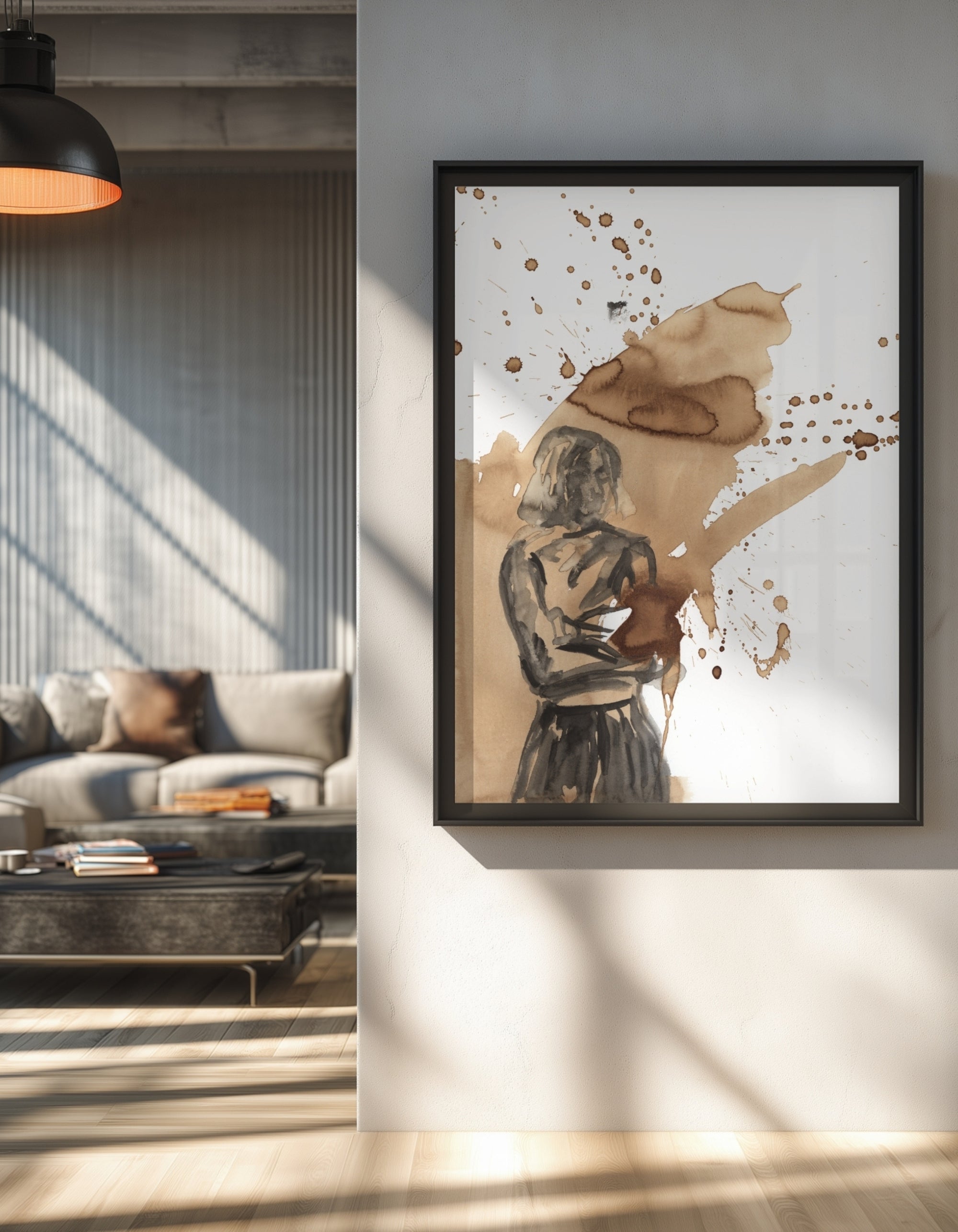 Before Coffee fine art print by Ingela Johansson, displayed in a room