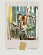 Painting process for Bonjour by Swedish artist Ingela Johansson.
