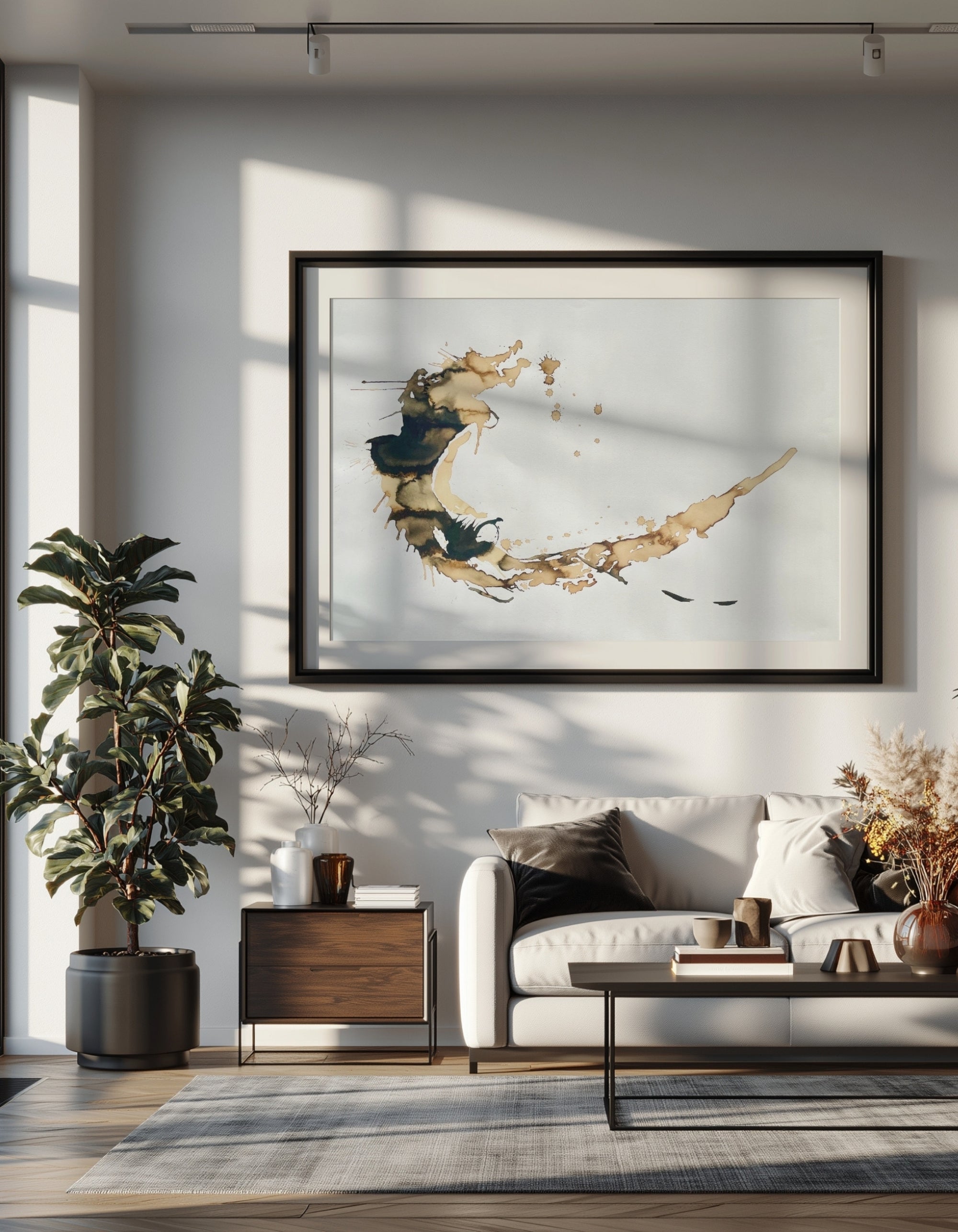 Coffee to Dream fine art print by Ingela Johansson, displayed in a Scandinavian interior