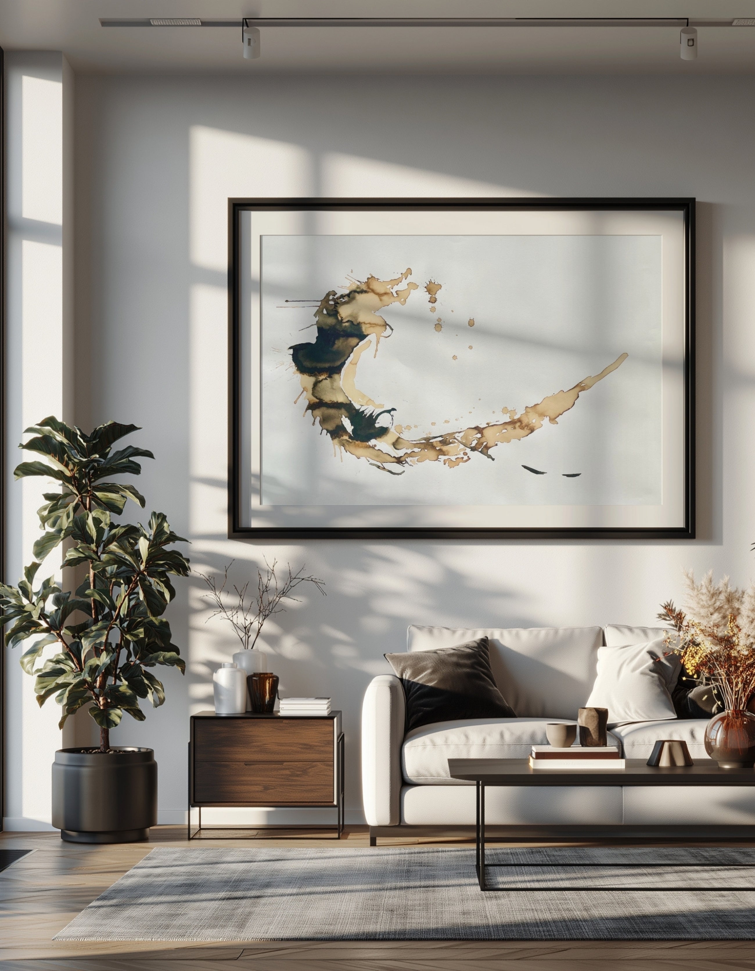 Coffee to Dream fine art print by Ingela Johansson, displayed in a Scandinavian interior