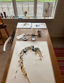 Ingela Johansson painting Coffee to Dream at Gamla Kraftstationen