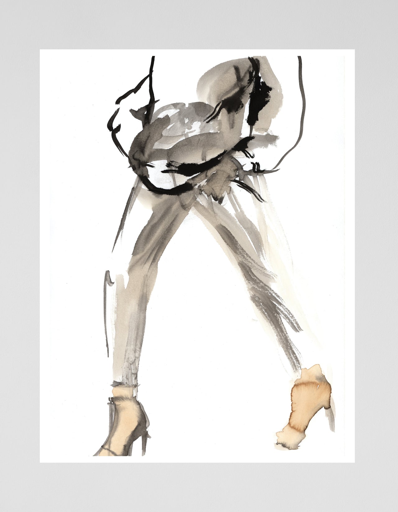 Coffee to Go limited edition fine art print, framed, from an original coffee painting by Ingela Johansson