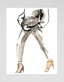 Coffee to Go limited edition fine art print, framed, from an original coffee painting by Ingela Johansson