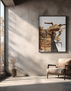 Coffee to Work fine art print by Ingela Johansson, displayed in a contemporary interior