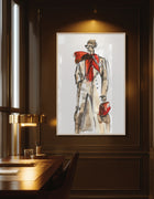 Coffee to Shine fine art print by Ingela Johansson, displayed in a dark office interior