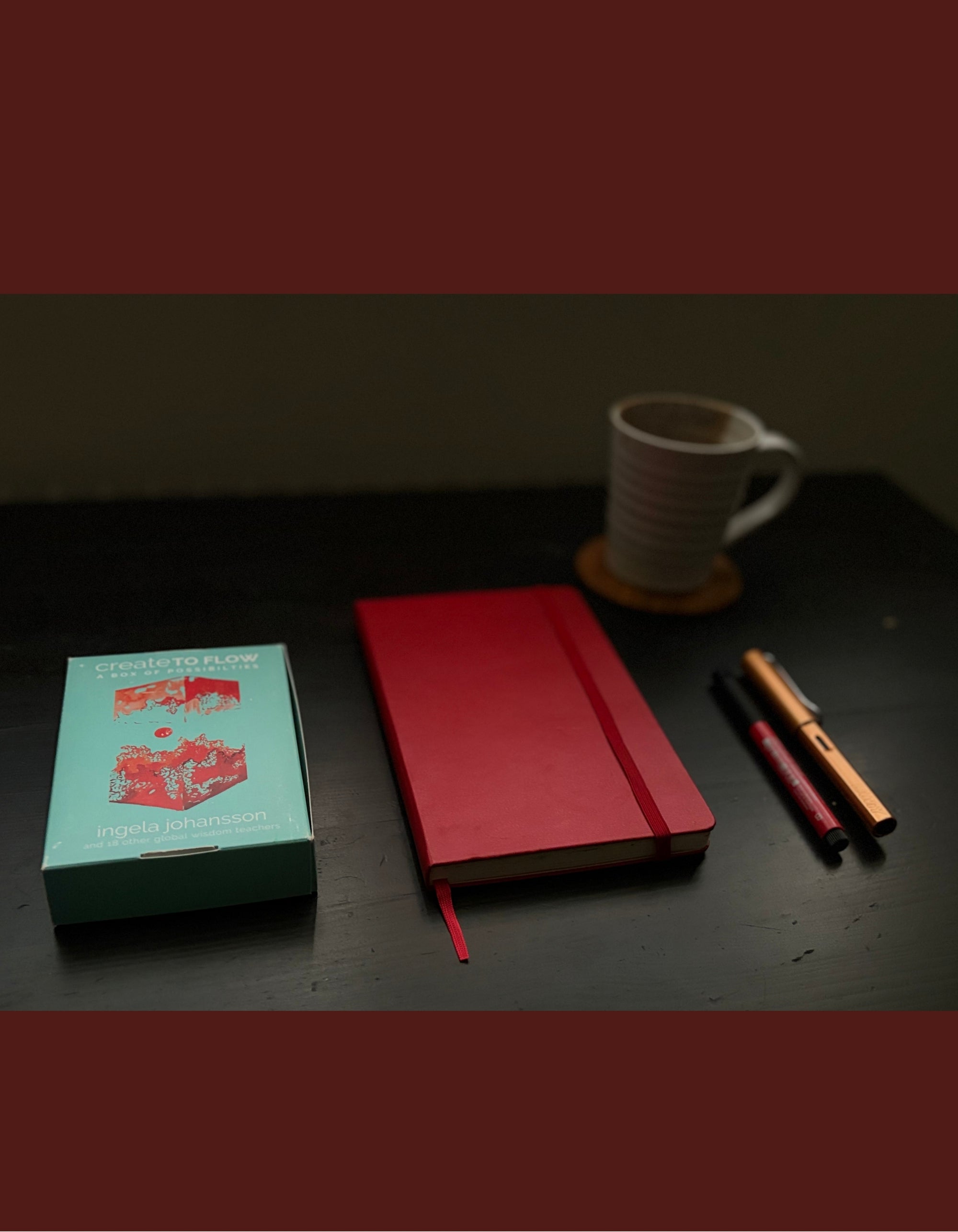 Create to Flow Card Deck by Ingela Johansson — a morning ritual on the desk