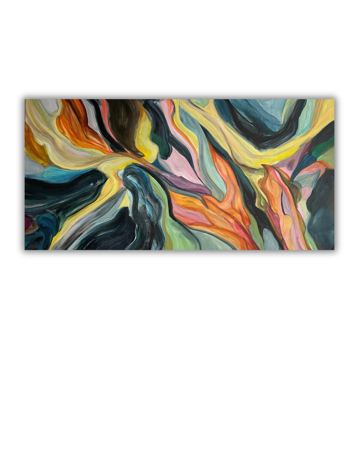 Echoes of Heartland original abstract acrylic painting by Swedish artist Ingela Johansson