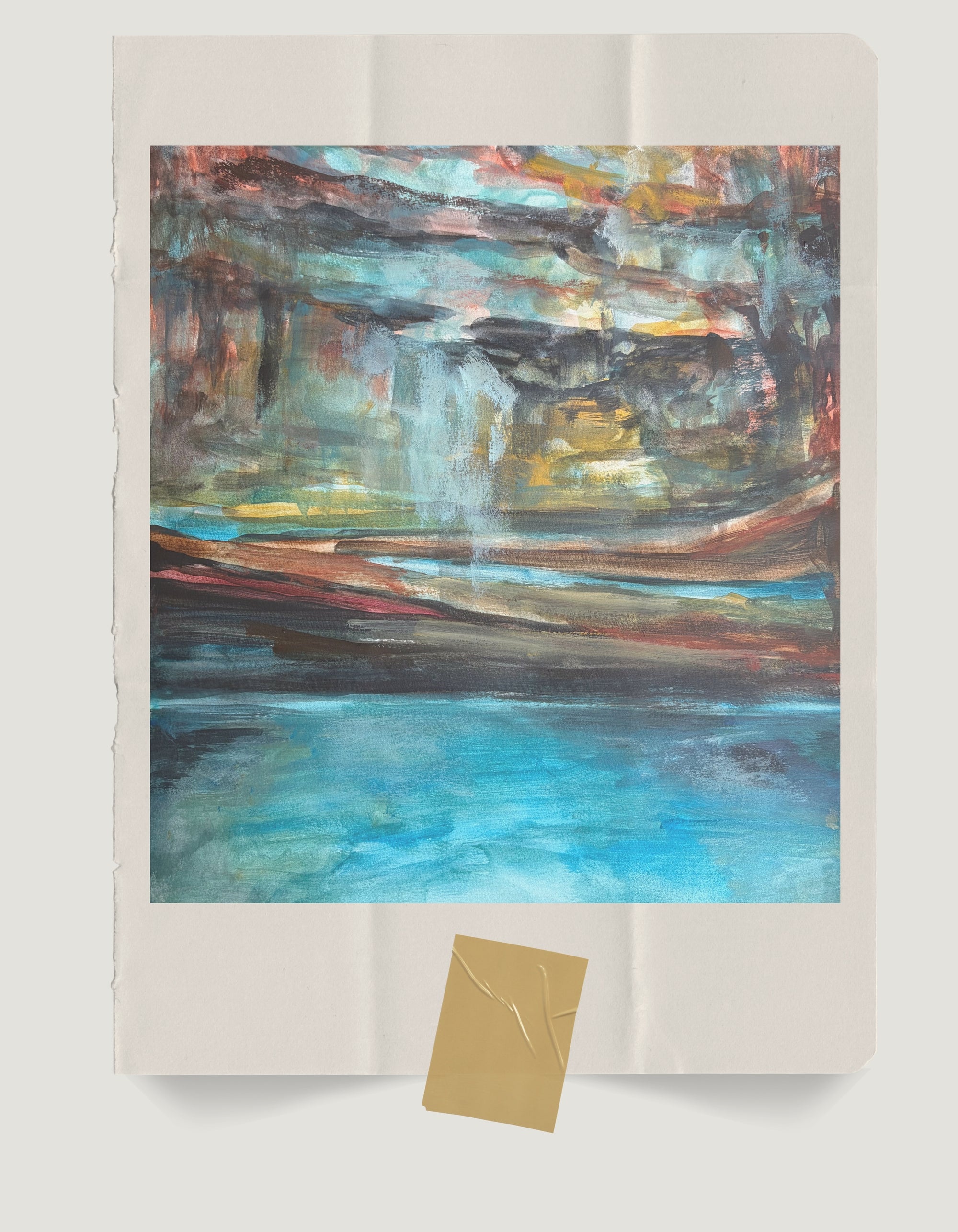Second layer painting process for Finding Her Voice by Swedish artist Ingela Johansson.