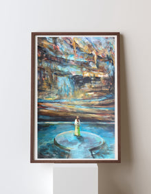 Finding Her Voice, an original acrylic on paper by Swedish artist Ingela Johansson, part of the Works on Paper collection.