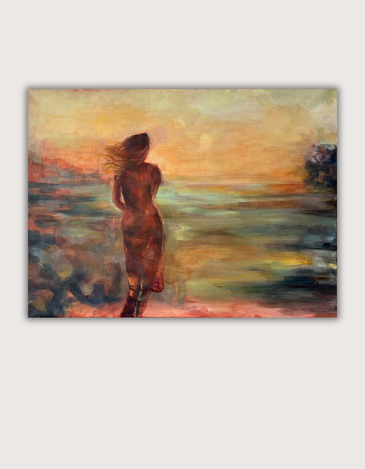 Her Own True Colors – original acrylic painting by Ingela Johansson on canvas, RED Collection