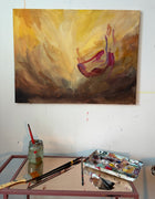 Painting process of creating Heart Unbound by Ingela Johansson 