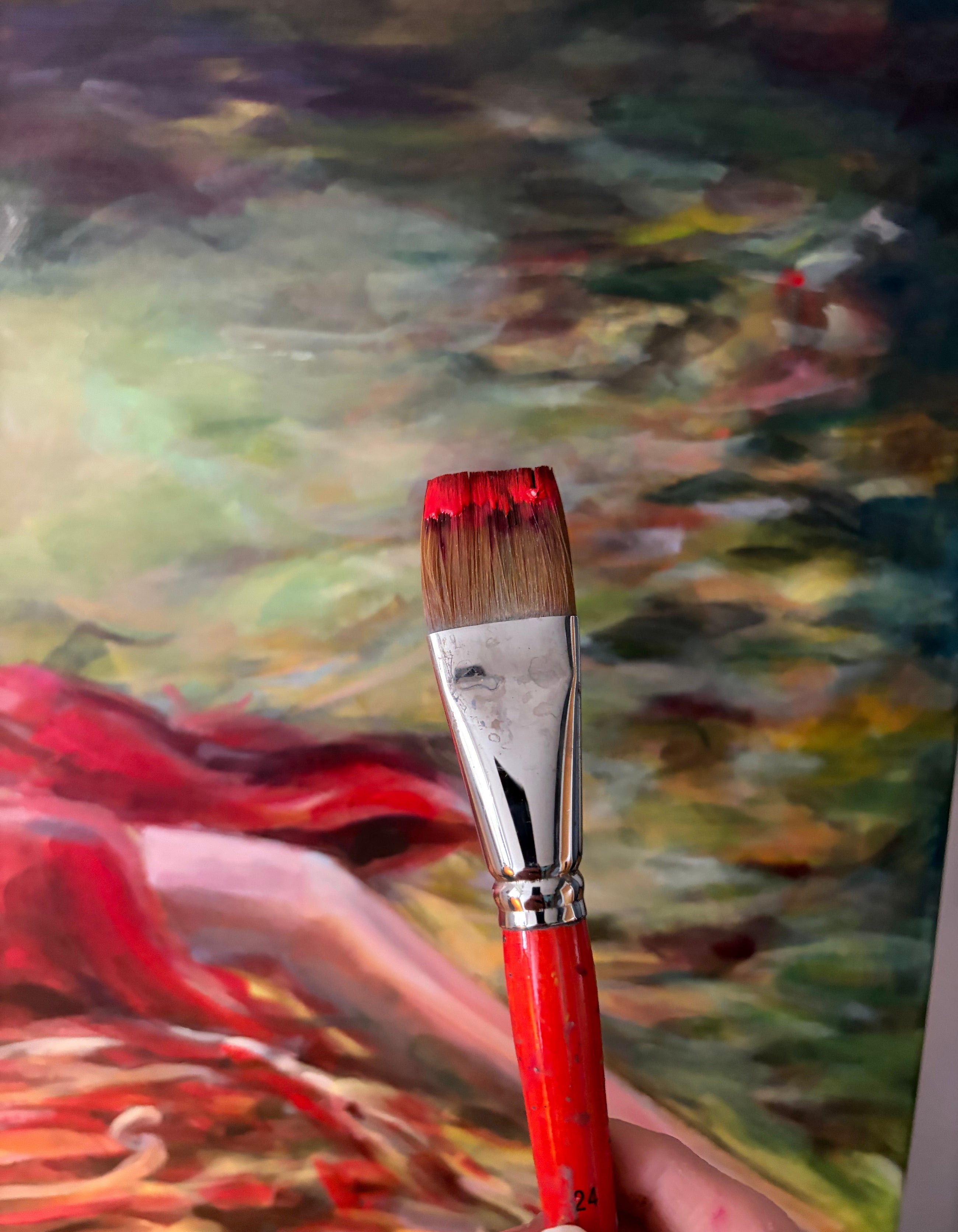  The Living Current – Ingela Johansson painting process, acrylic on canvas, RED Collection 