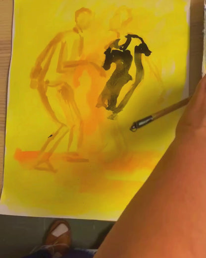 Painting process of "I want to hold your hand by Ingela Johansson"