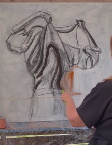 A video glimpse of Swedish artist Ingela Johansson painting Courage