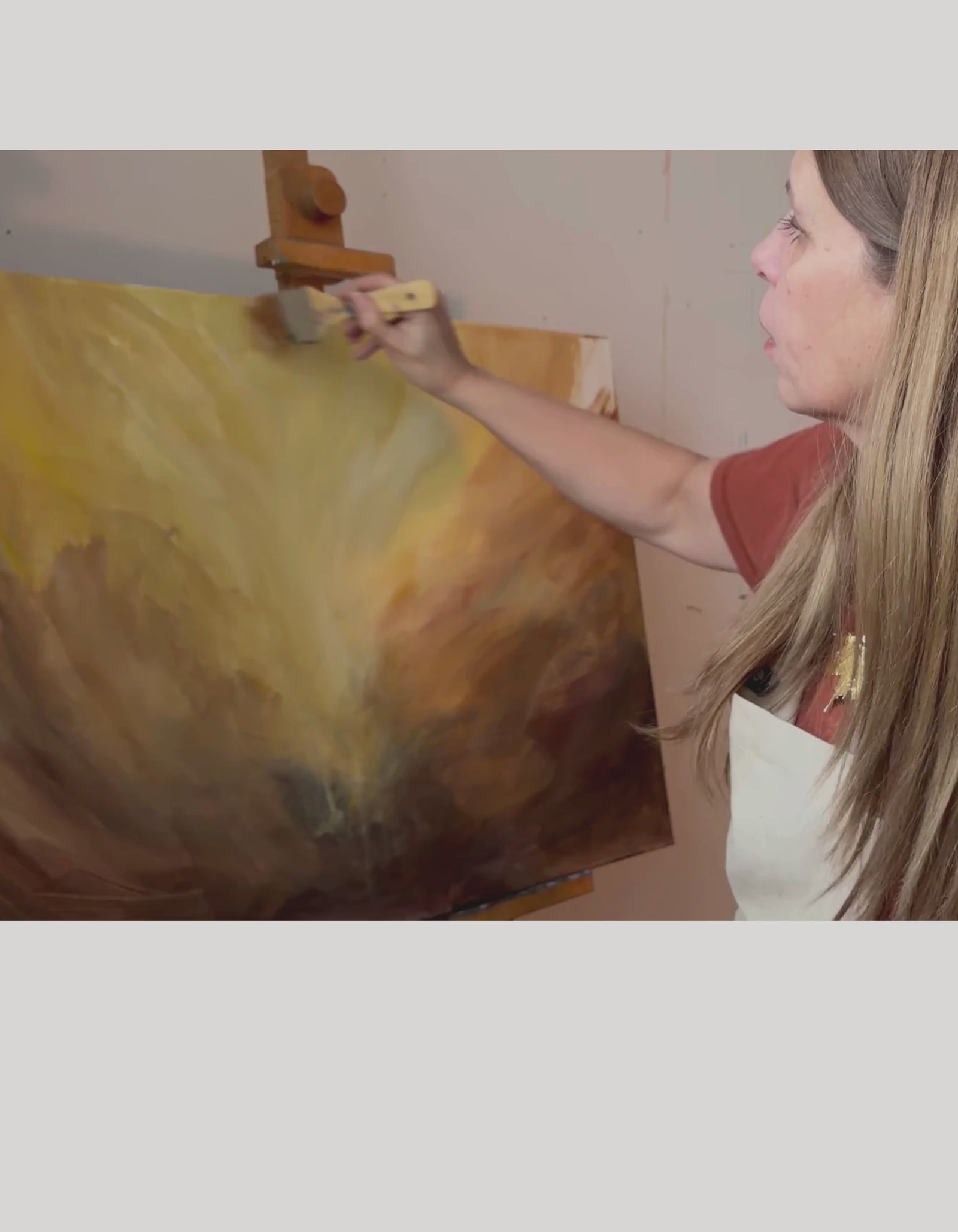 Ingela Johansson painting Heart Unbound – acrylic painting process, RED Collection 2026